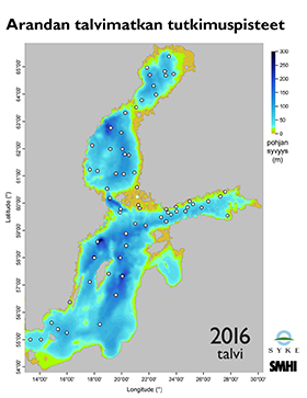 Talven 2016 tutkimuspisteet